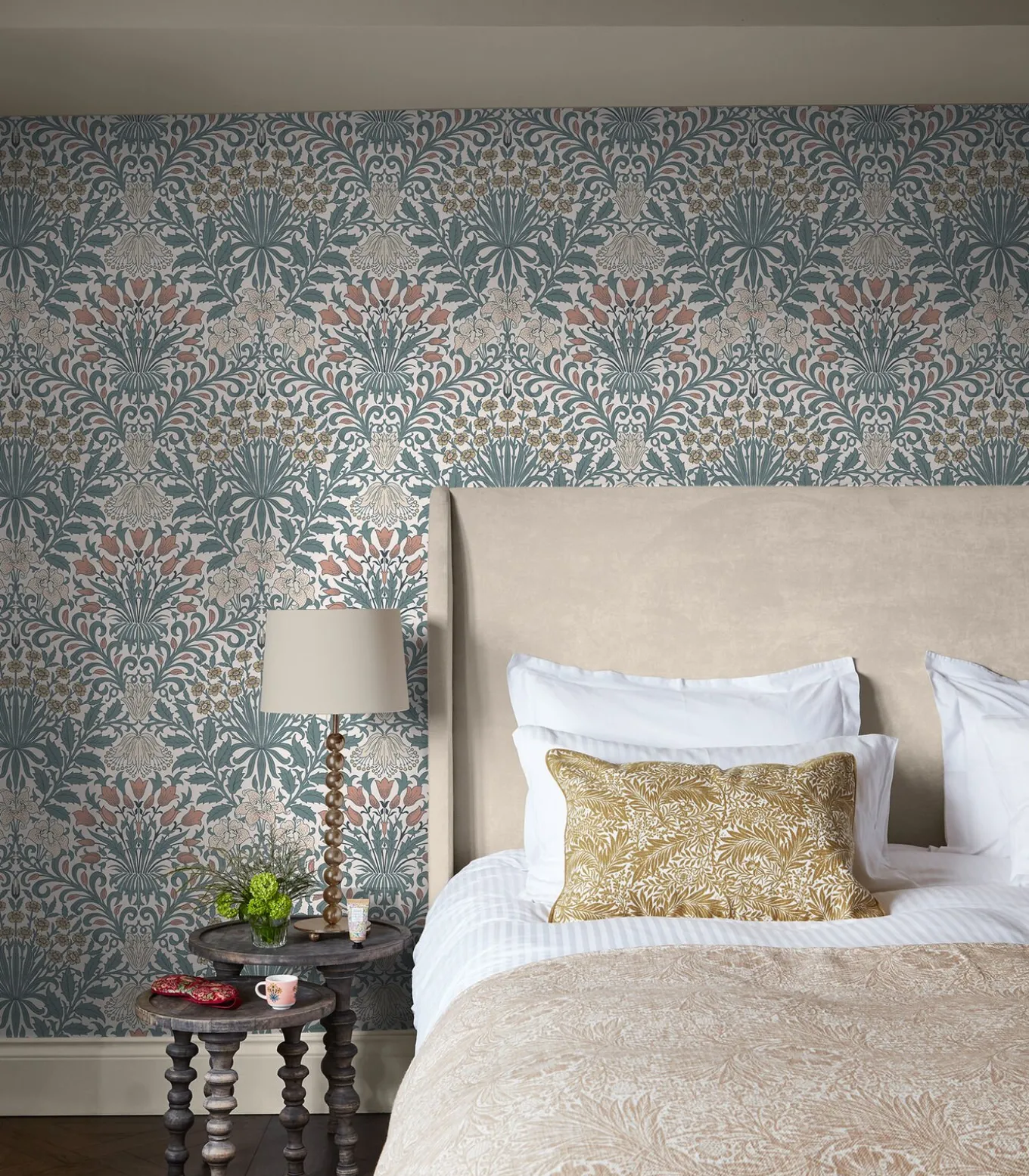 William Morris at Home Vliesbehang - Garden Dusty Blue - 1000x52