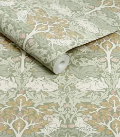 William Morris at Home Vliesbehang - Brother Rabbit Sage - 1000x52