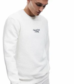 Wit Gestructureerd Sweatshirt Lange Mouwen