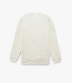 Wit Gestructureerd Sweatshirt Lange Mouwen