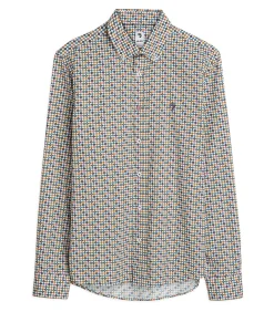 Wit herenoverhemd met mozaïek