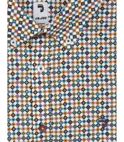 Wit herenoverhemd met mozaïek