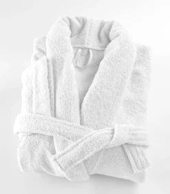 Witte katoenen badstof badjas met sjaalkraag xl