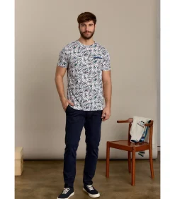 Witte T-shirt met bloemenprint