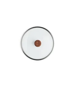 WOLL EcoLogic Deksel veiligheidsglas met houten knop - Ø280mm - Transparant
