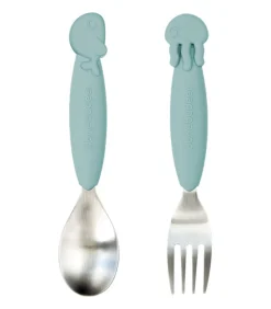 YummyPlus Vorkje ent Lepeltje set Sea friends Blue