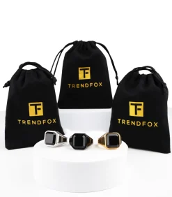 Zegelring Heren met Zwarte Steen - Zilver Kleurig - Staal