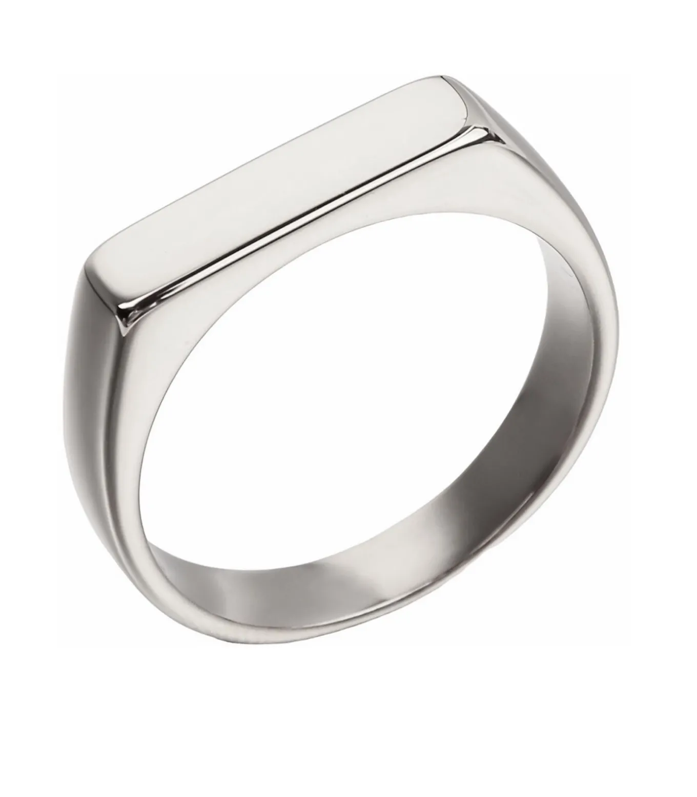 Zegelring Smal - Zilver Kleurig - Staal