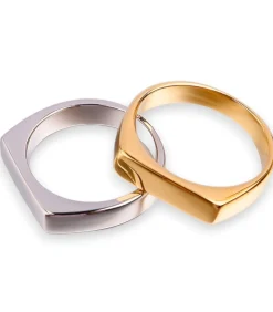 Zegelring Smal - Zilver Kleurig - Staal