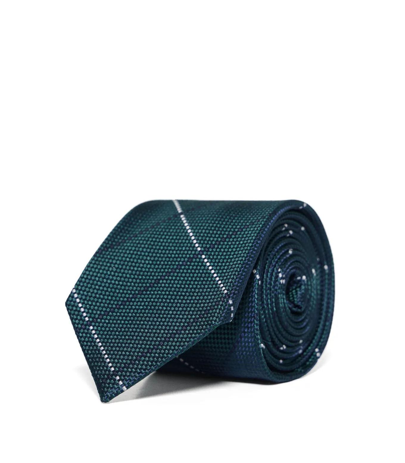 Zijden stropdas met ruitpatroon en Polo Club-logo