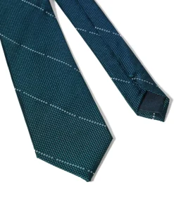 Zijden stropdas met ruitpatroon en Polo Club-logo