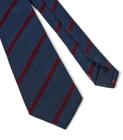 Zijden stropdas met strepen en Polo Club-logo