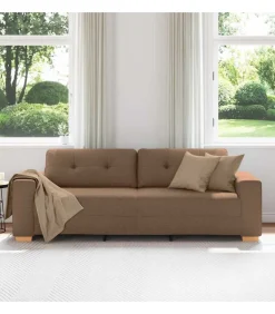 3-Zits Sofa met kussen Bruin Stof