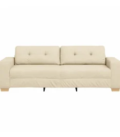 3-Zits Sofa met kussen Crème Stof