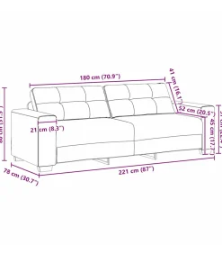 3-Zits Sofa met kussen Crème Stof