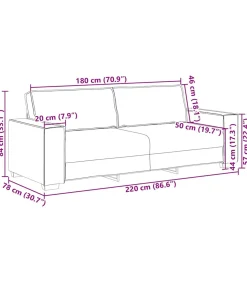 3-Zits Sofa met kussen Donkergroen 220 x 78 x 84 cm Stof