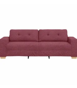 3-Zits Sofa met kussen Wijnrood Stof
