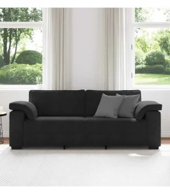 3-zitsbank 178 cm fluweel zwart