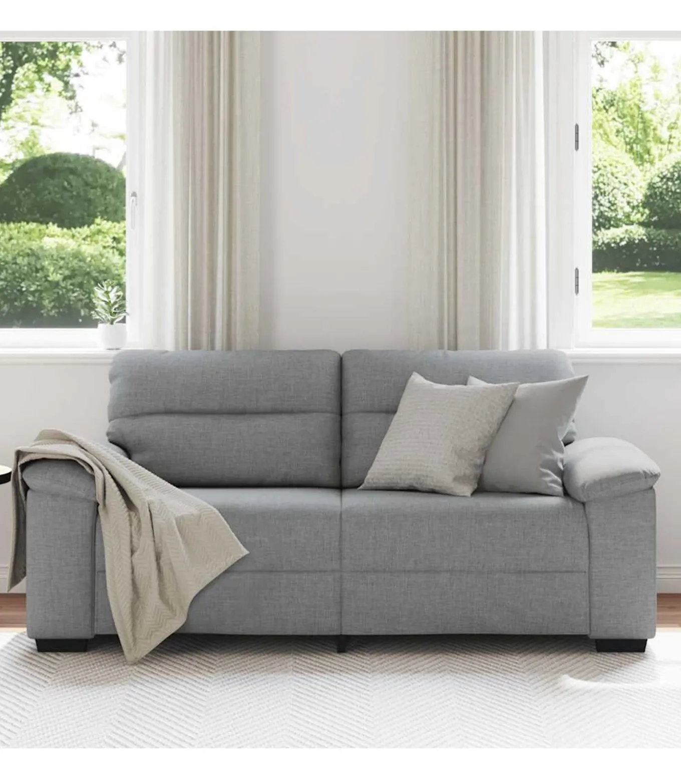 2-zitsbank 140 cm stof lichtgrijs