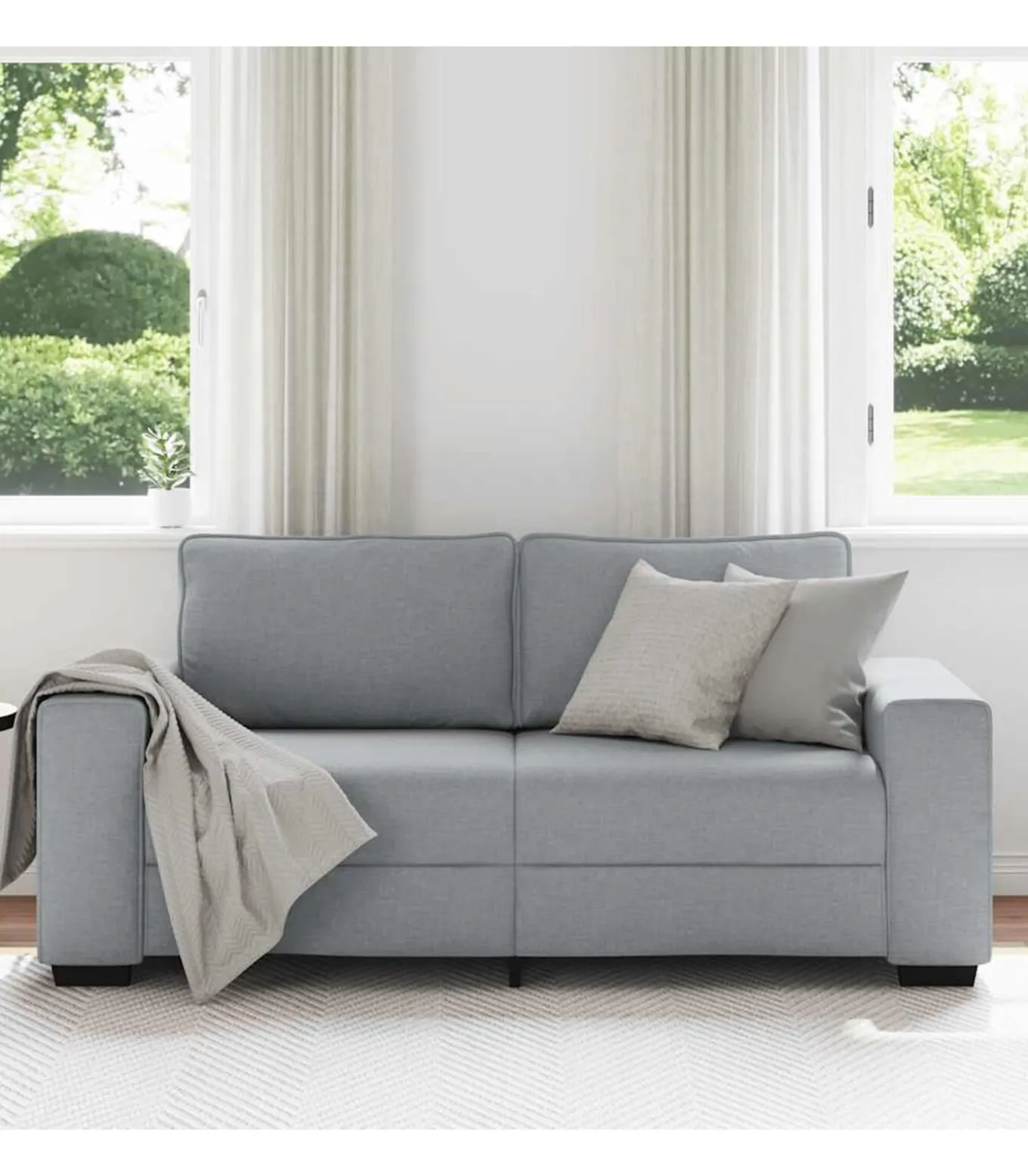 2-zitsbank 140 cm stof lichtgrijs