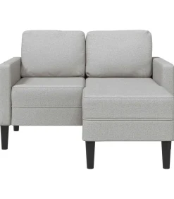 2-zitsbank met chaise L-vormige wolk 125 cm stof grijs