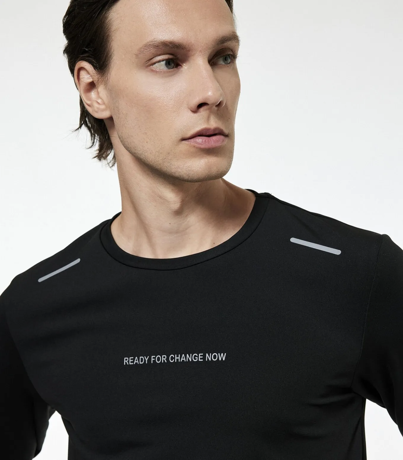 Zwart Lang Mouwloos Bedrukt T-shirt