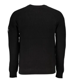 Zwart Rib-Katoen Trui Met Logo