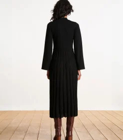 Zwarte halflange gebreide jurk