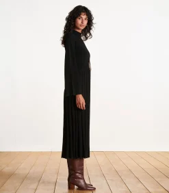 Zwarte halflange gebreide jurk