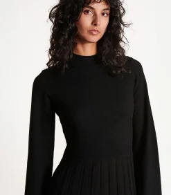 Zwarte halflange gebreide jurk