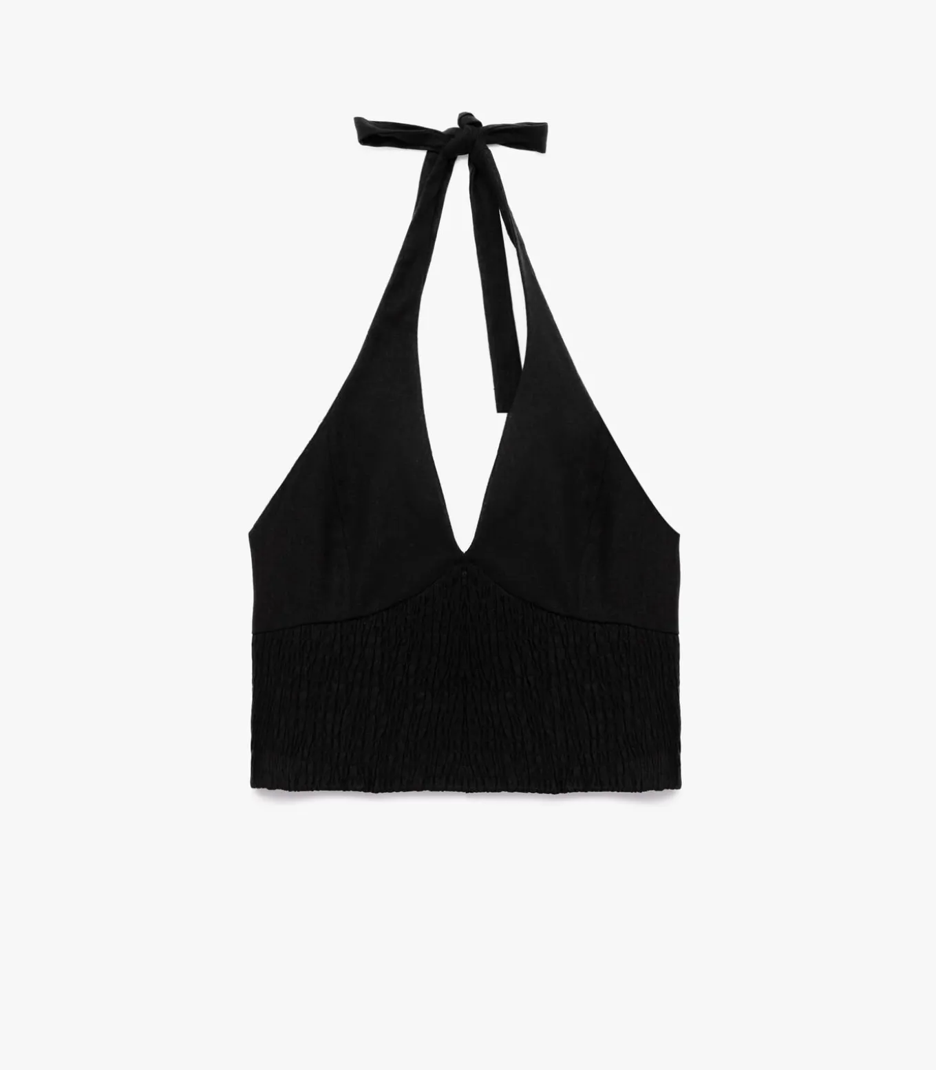 Zwarte Halter Mouwloze Crop Top