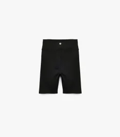 Zwarte Hoge Taille Slanke Sportshort