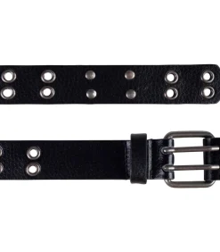 Zwarte riem met oogjes voor dames