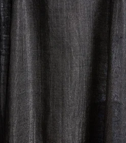 Zwarte sjaal van glanzende wol en katoen