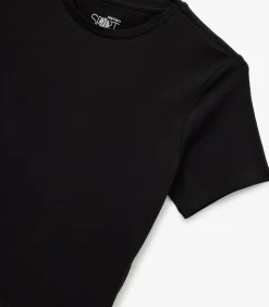 Zwarte Slanke Pasvorm T-shirt Korte Mouwen