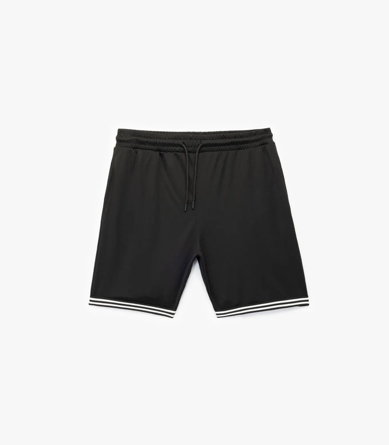 Zwarte Sportkorte Broek Normale Taille Met Zakdetail