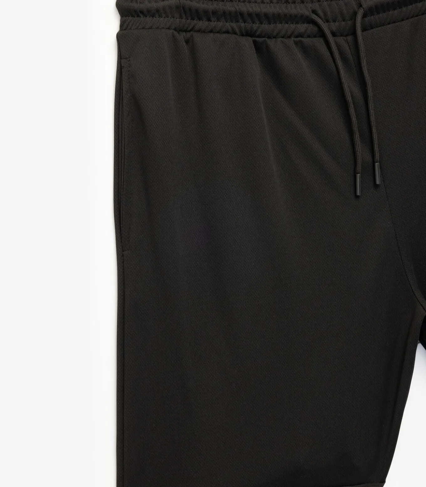 Zwarte Sportkorte Broek Normale Taille Met Zakdetail